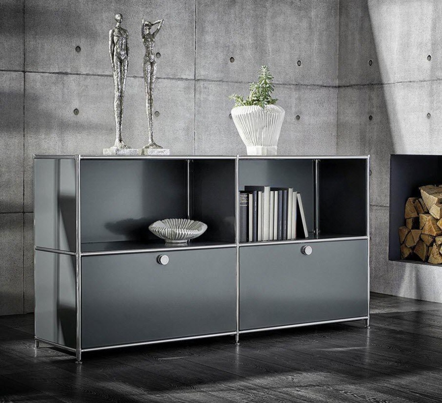 SYSTEM 4: armoire de classement basse / en acier / modulaire / à tiroirs