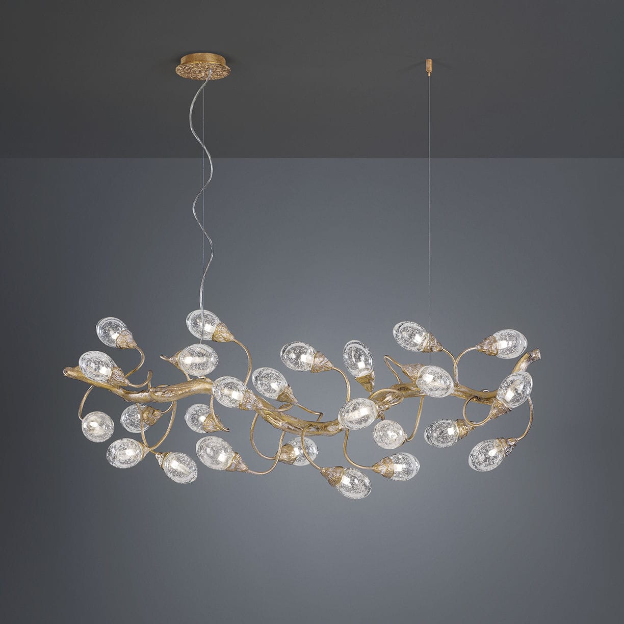 Suspension Horizontal Bloom S Serip En Bronze En Verre Design