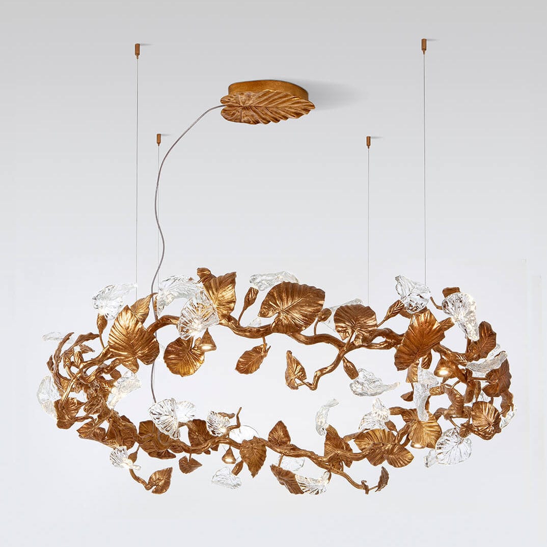 Lustre Contemporain AUREA LARGE Serip En Verre En Bronze