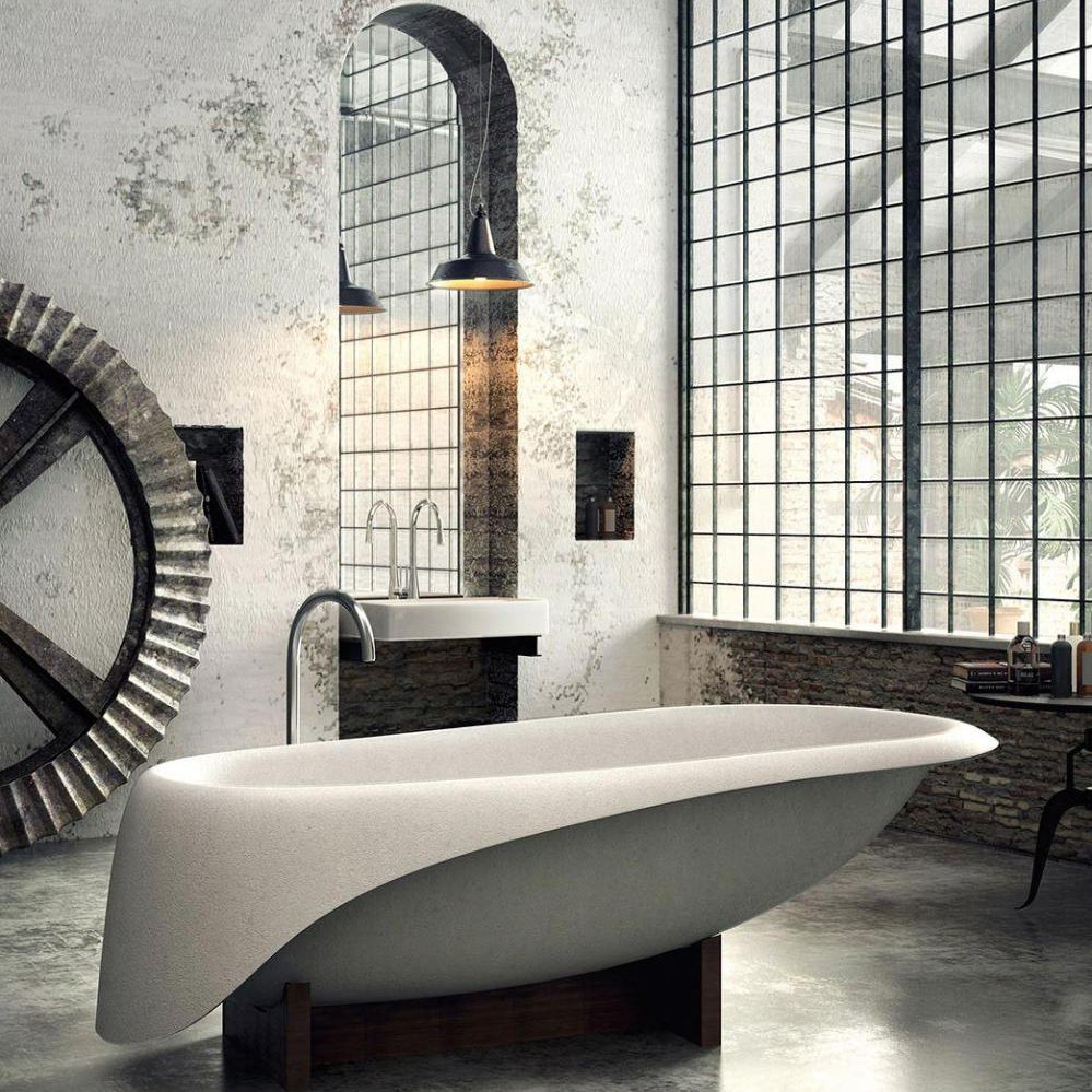 Baignoire sur pied / ovale concrete soft by gigi rossi glass 1989