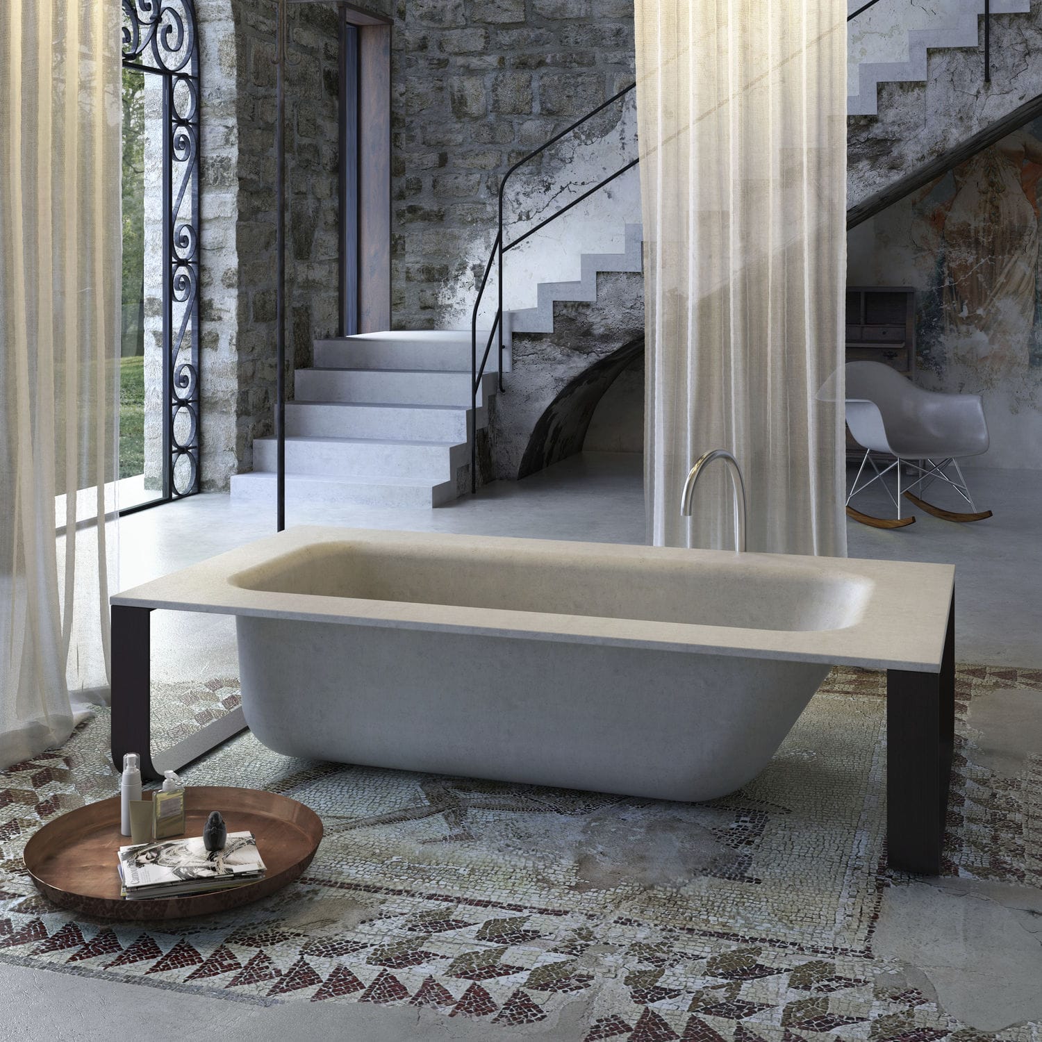 Baignoire sur pied concrete glass 1989