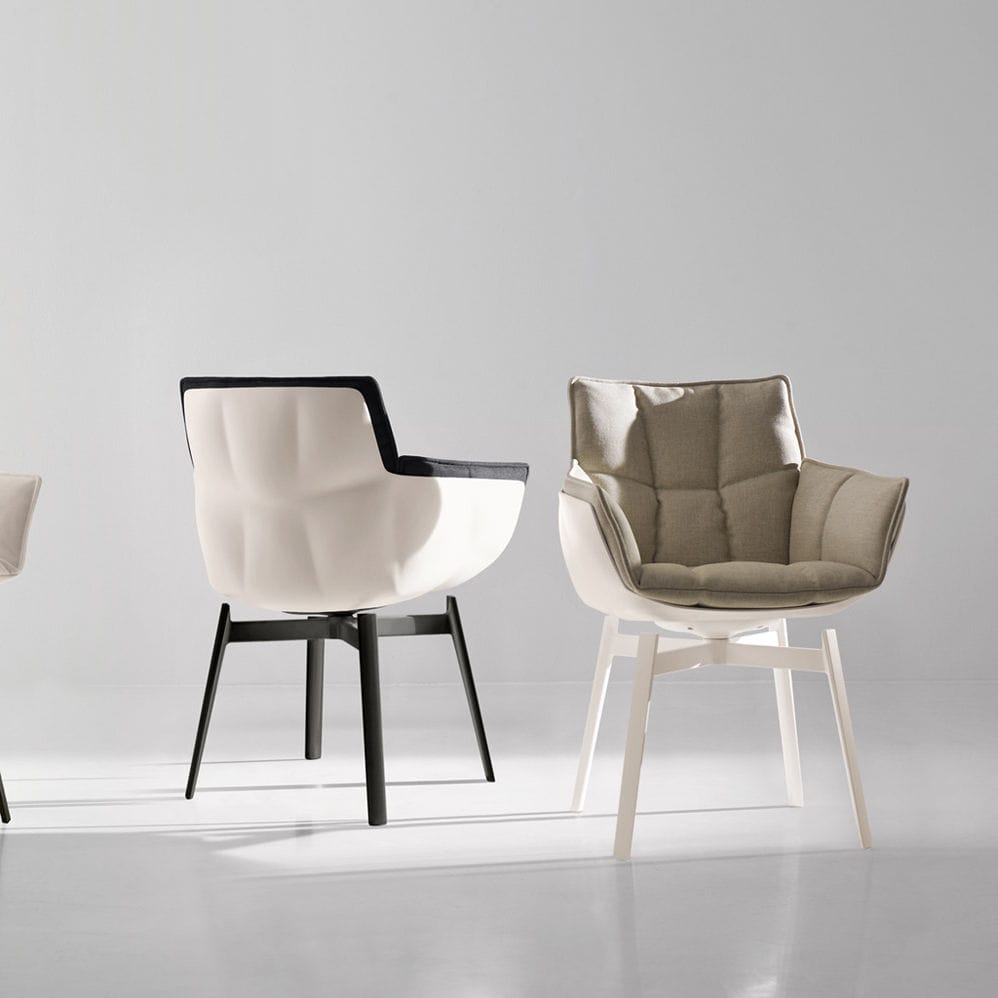 Chaise de salle à manger / contemporaine / en tissu / en fonte d ...