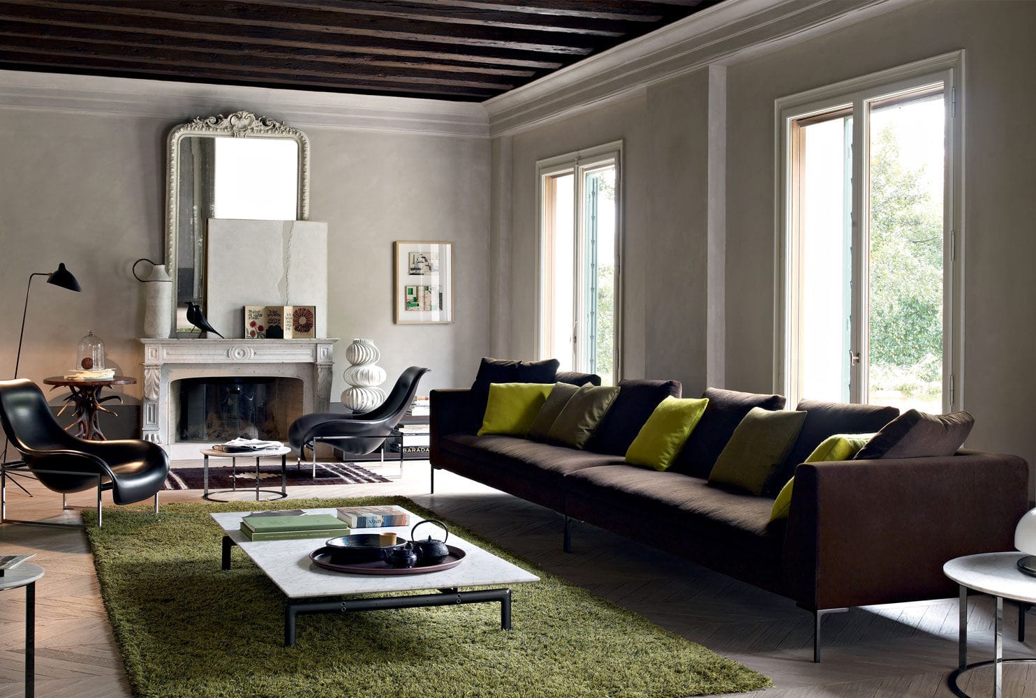 Canapé modulable / contemporain / en cuir / en tissu charles ...