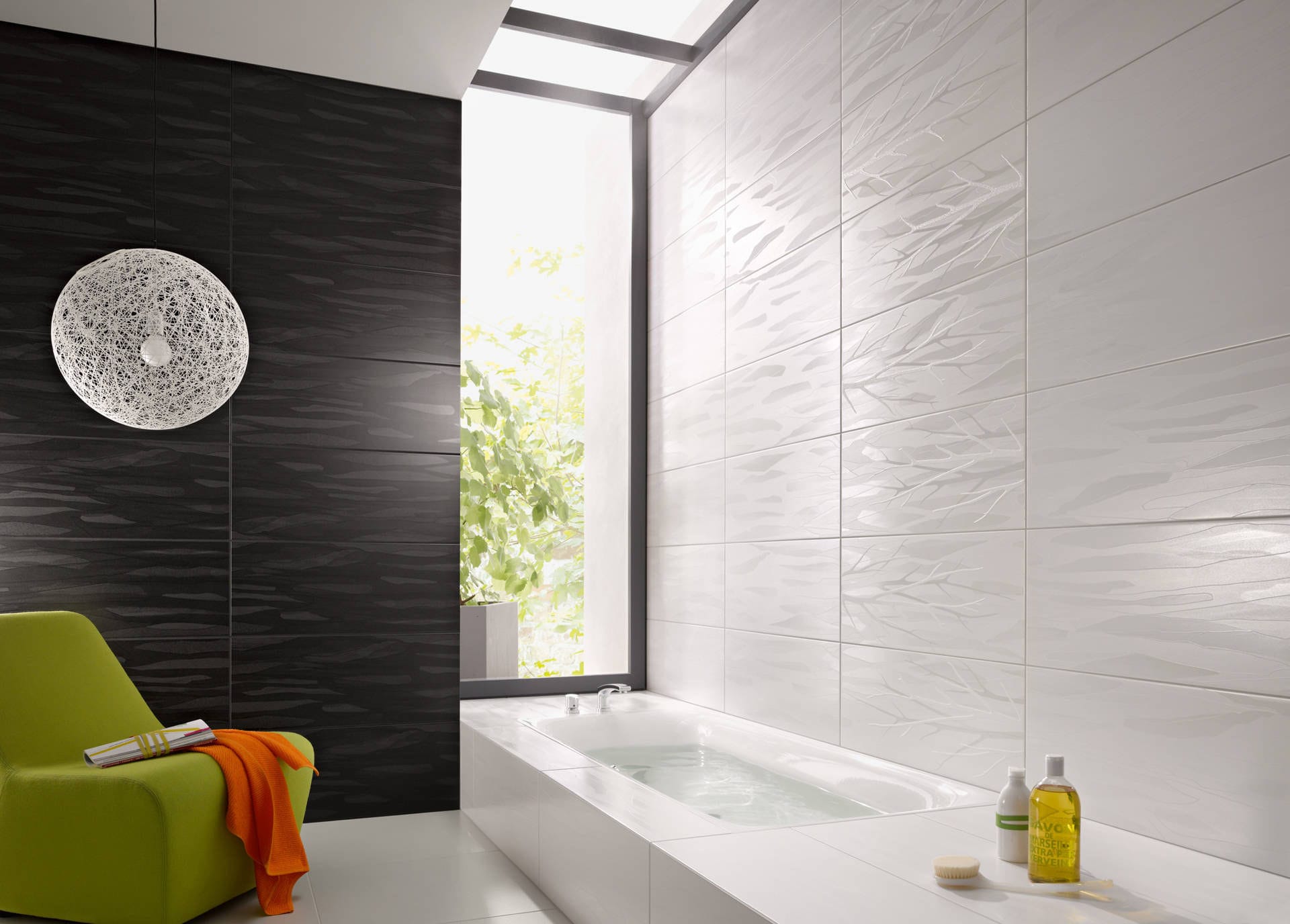 Carrelage de salle de bain / mural / en grès / poli silk ...