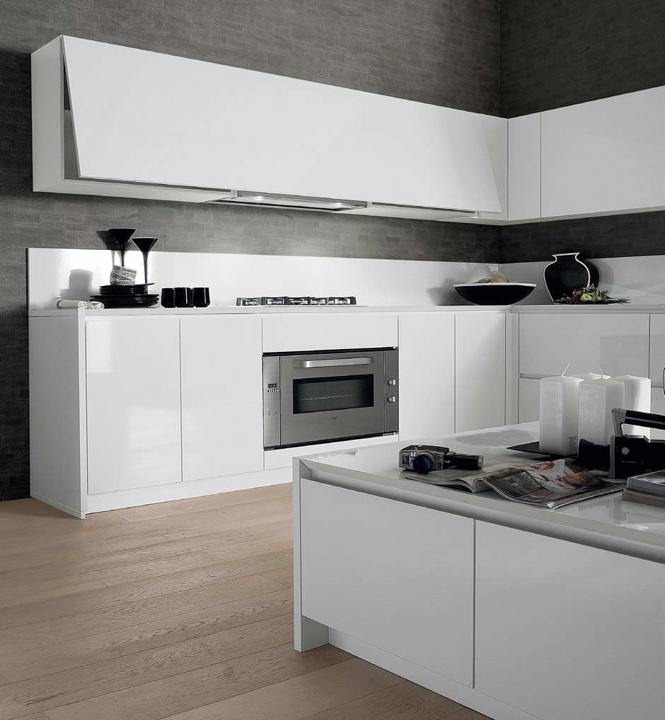 Cuisine contemporaine / en stratifié / laquée / brillante - CRETA ... Cuisine contemporaine / en stratifié / laquée / brillante - CRETA ...