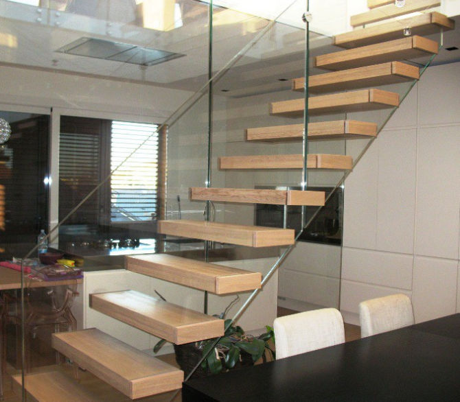 escalier droit contemporain