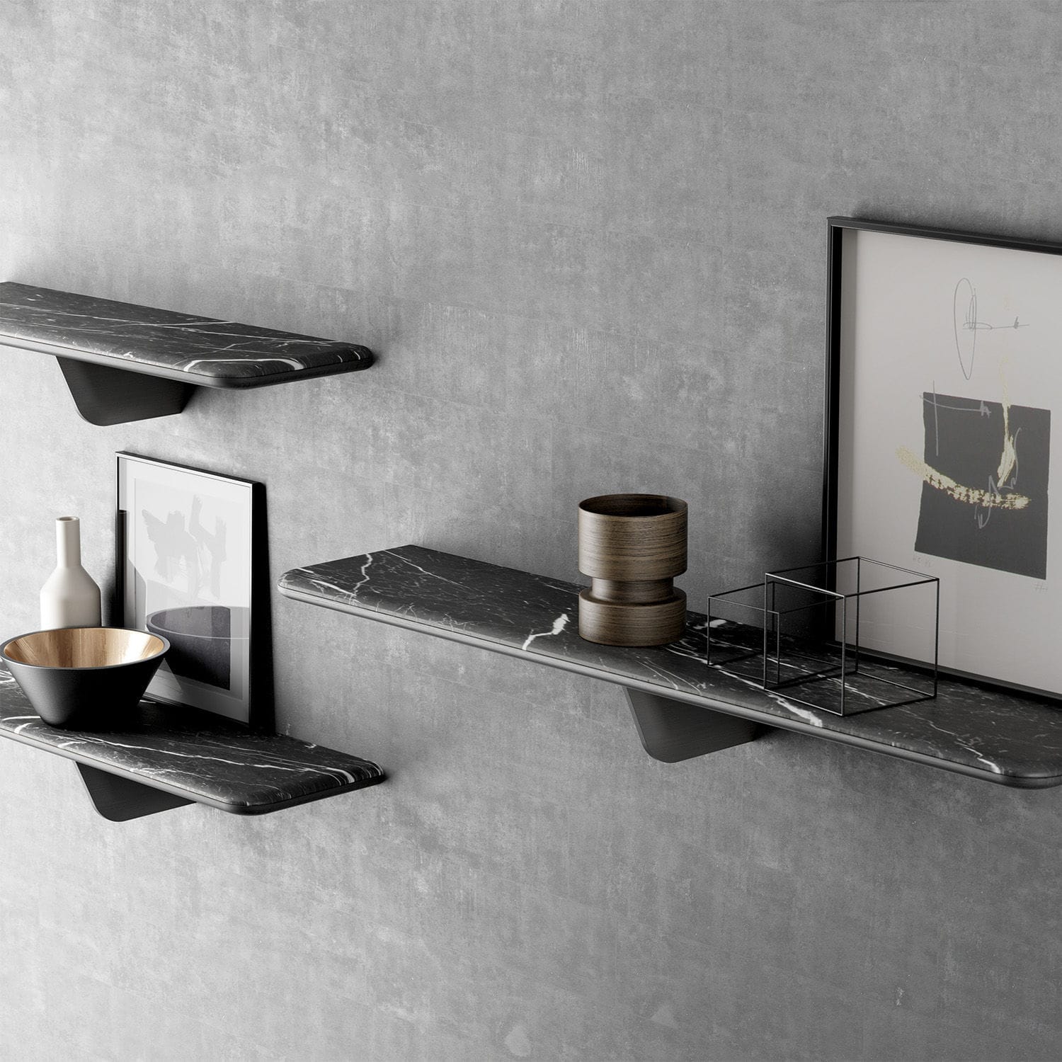 etagere murale marbre