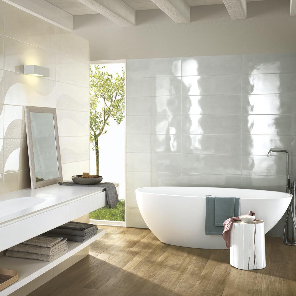 Carrelage de salle de bain / mural / en céramique / brillant ...