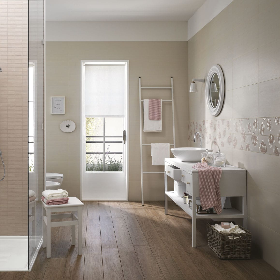 Carrelage de salle de bain / mural / en céramique / vieilli ...