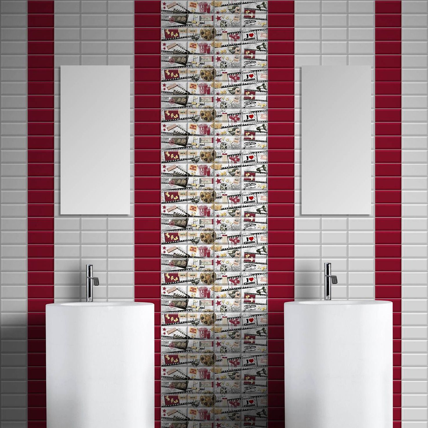 Carrelage mural / en céramique / brillant / aspect mosaïque ...