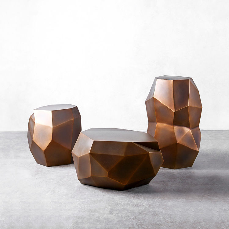 Industriaedition Table Acier Cubico Basse Contemporaine En pSUMVz