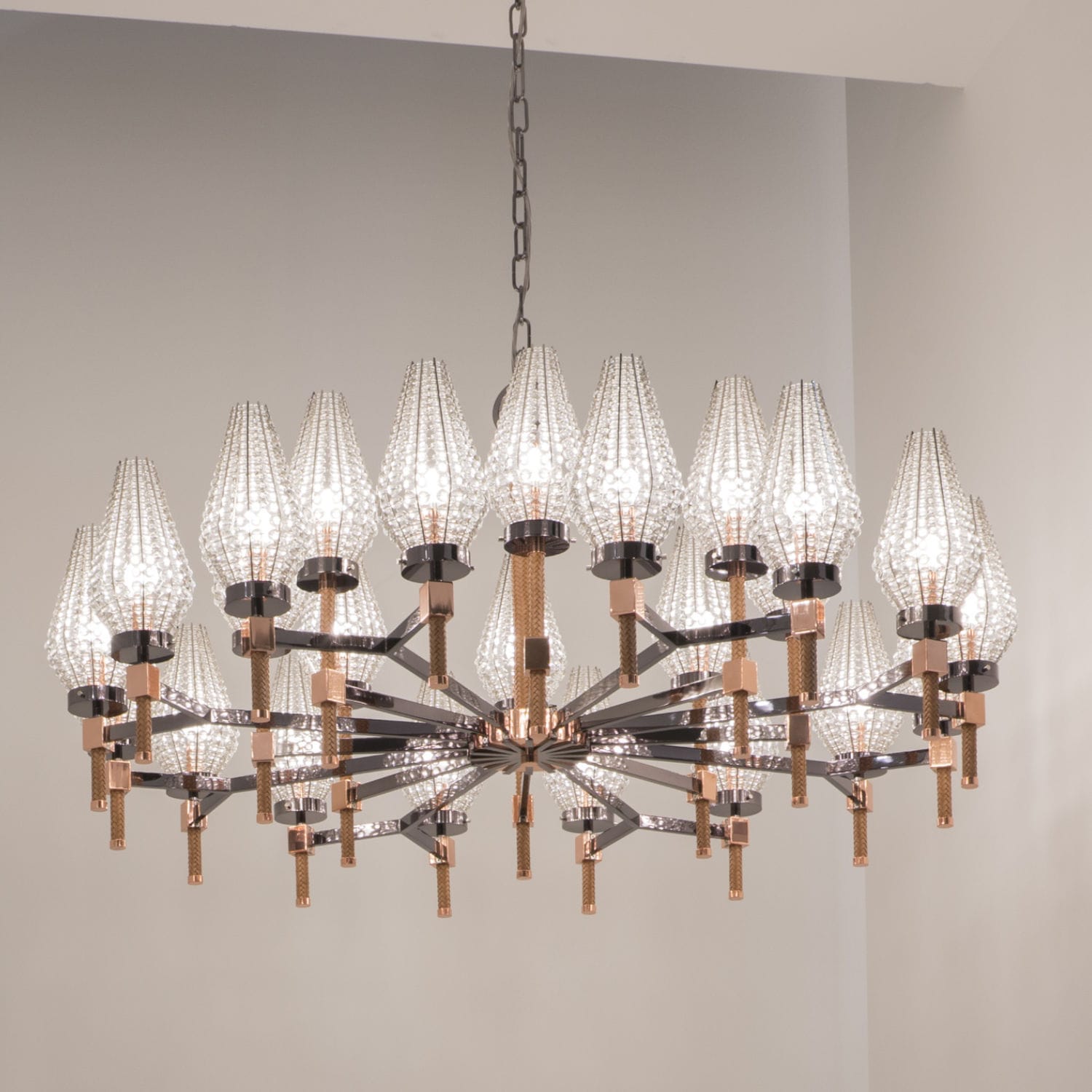 Lustre Contemporain D Patrizia Garganti En Cristal En Cuir