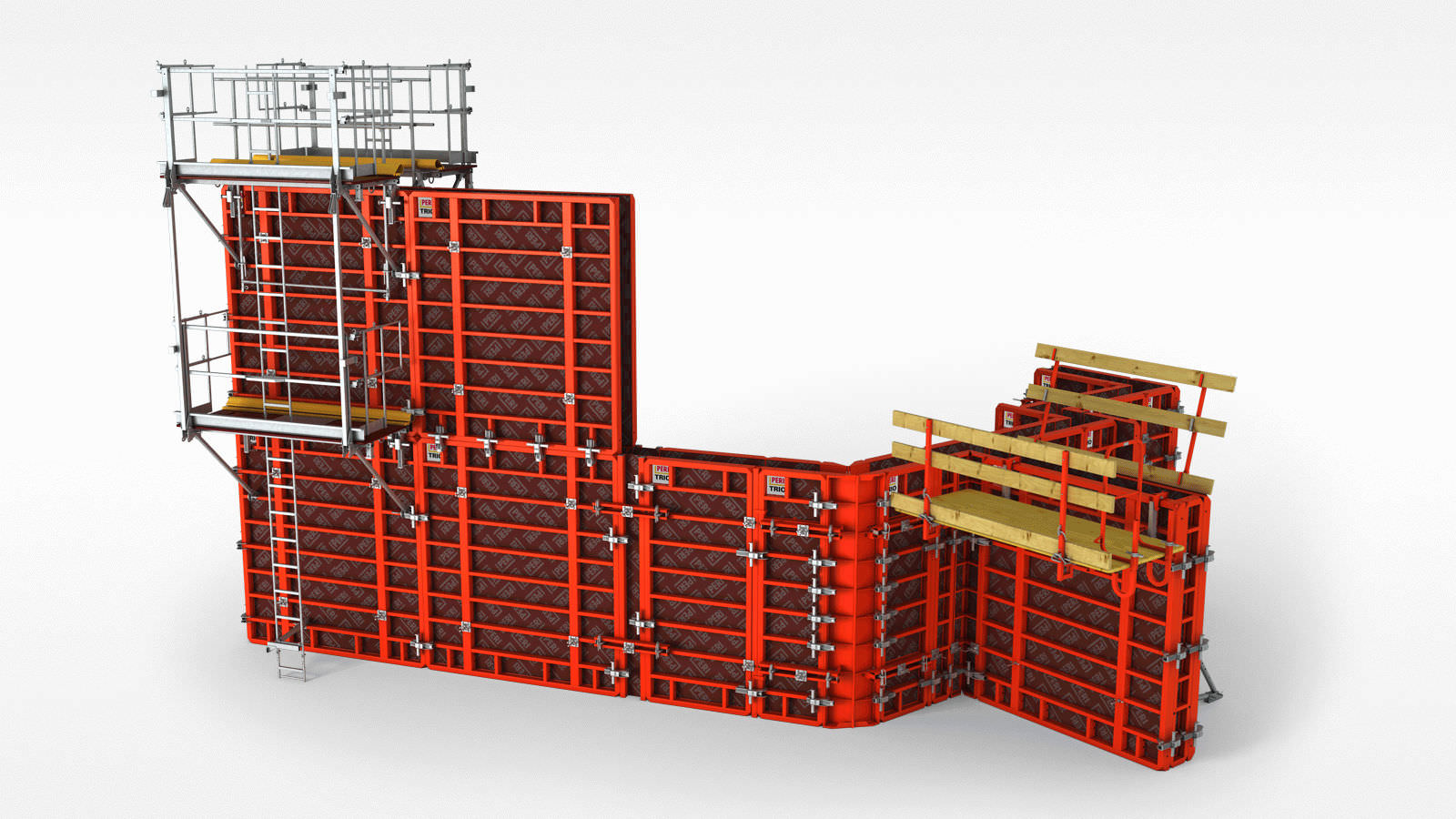 Coffrage cadre TRIO PERI S A S modulaire en métal pour mur