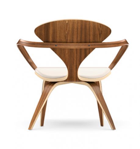 Fauteuil Design Organique Cherner En Noyer Avec Accoudoirs