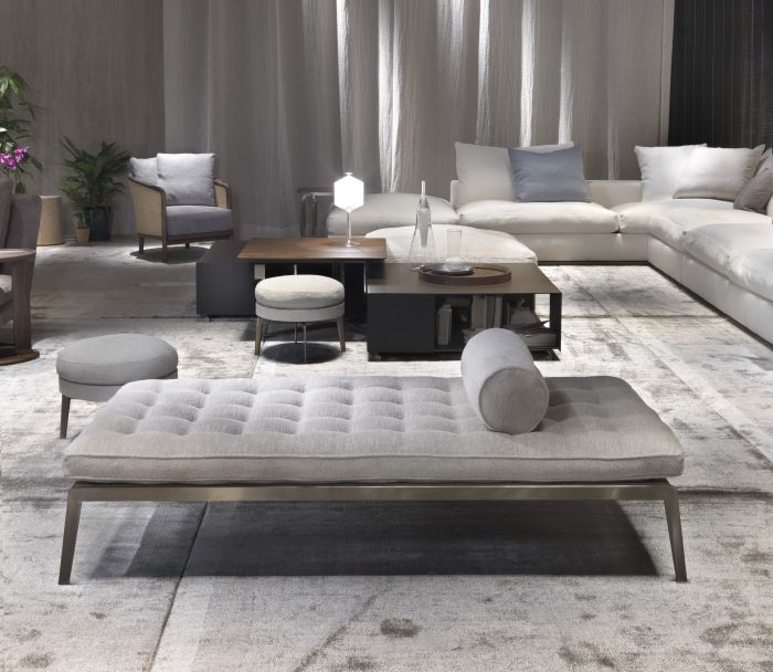 Banquette contemporaine / en tissu / en cuir / en métal magi ...