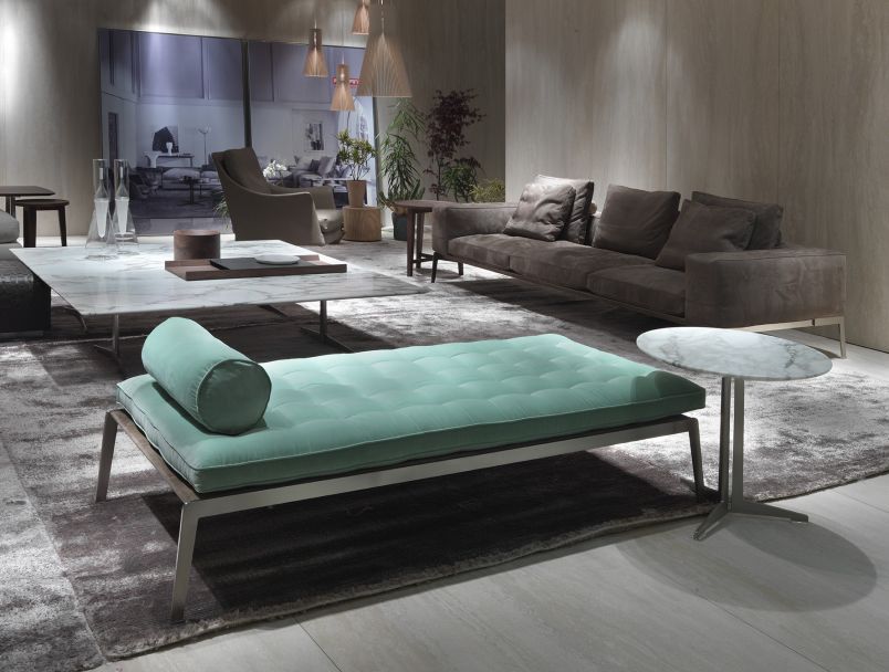 Banquette contemporaine / en tissu / en cuir / en métal magi ...