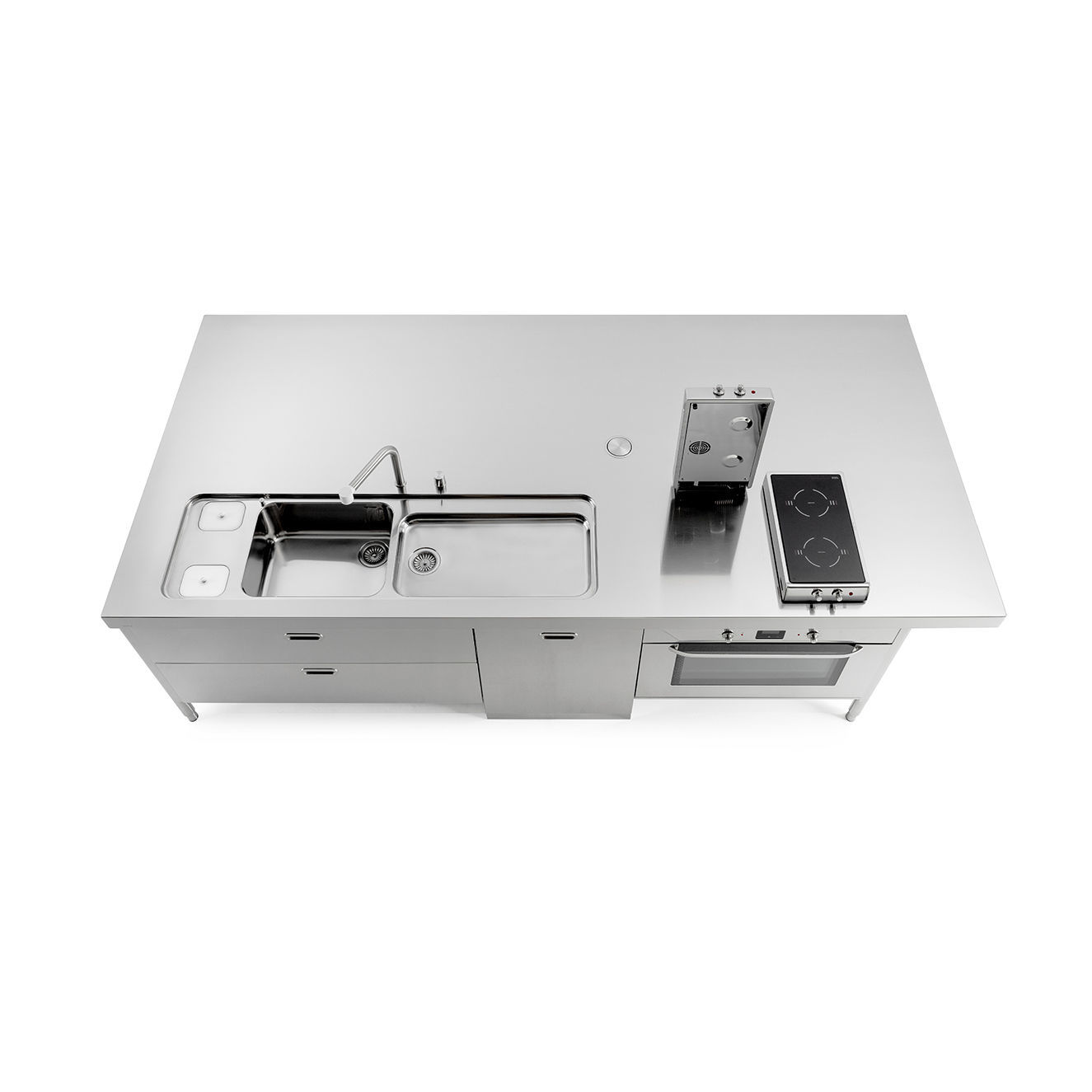 Îlot de cuisine contemporain I LC310 C120 L60 F90 snack 1 ALPES