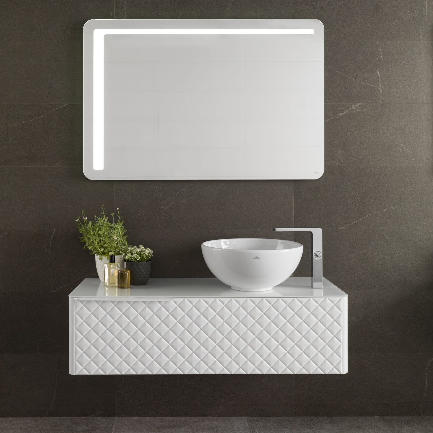 Meuble de salle de bain contemporain / mdf / avec tiroir / mural ...
