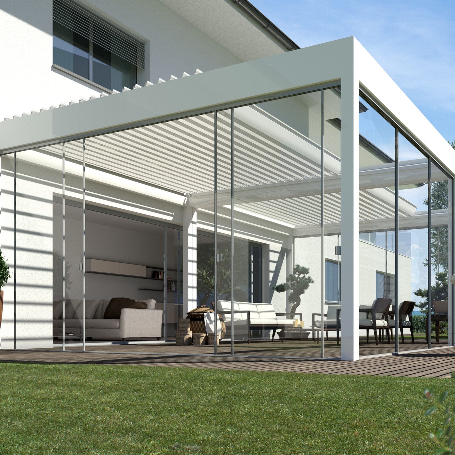 Brise Soleil En Aluminium Extrud Oskura Waterproof Sunroom S P A