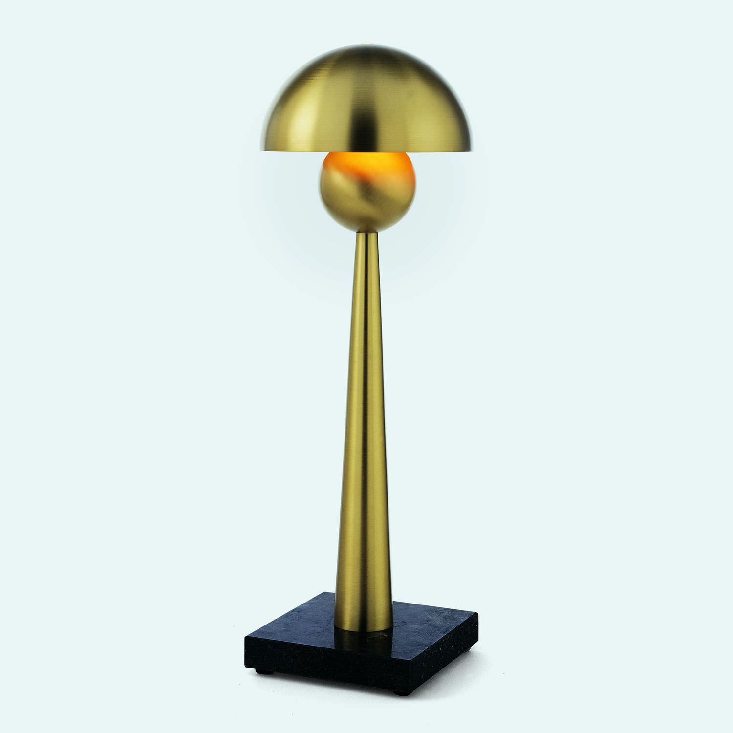 Lampe De Table Moon Quasar Holland En Laiton En Nickel En Pierre