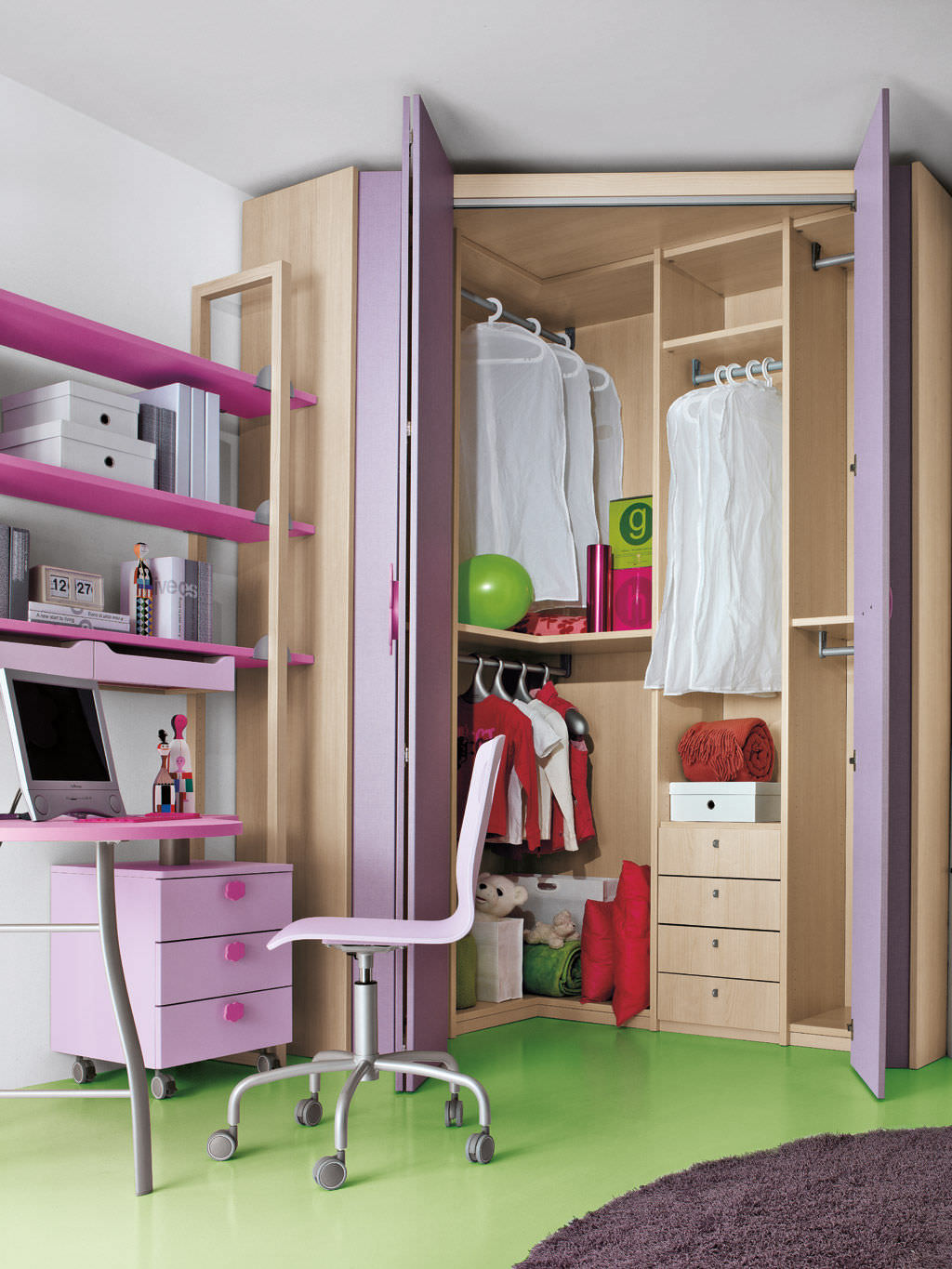 Chambre d'enfant pour fille nuvola 4 faer ambienti