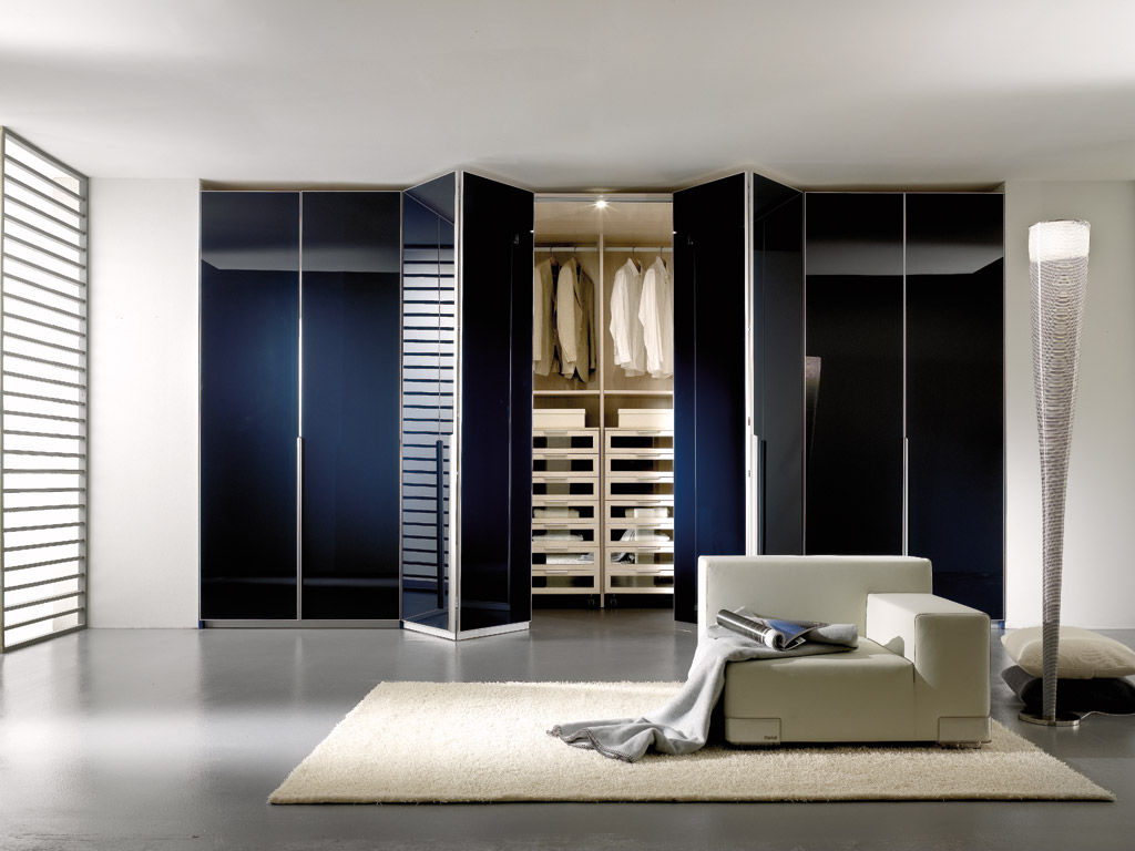 Armoire de chambre contemporaine / en bois / Ã porte pliante ...