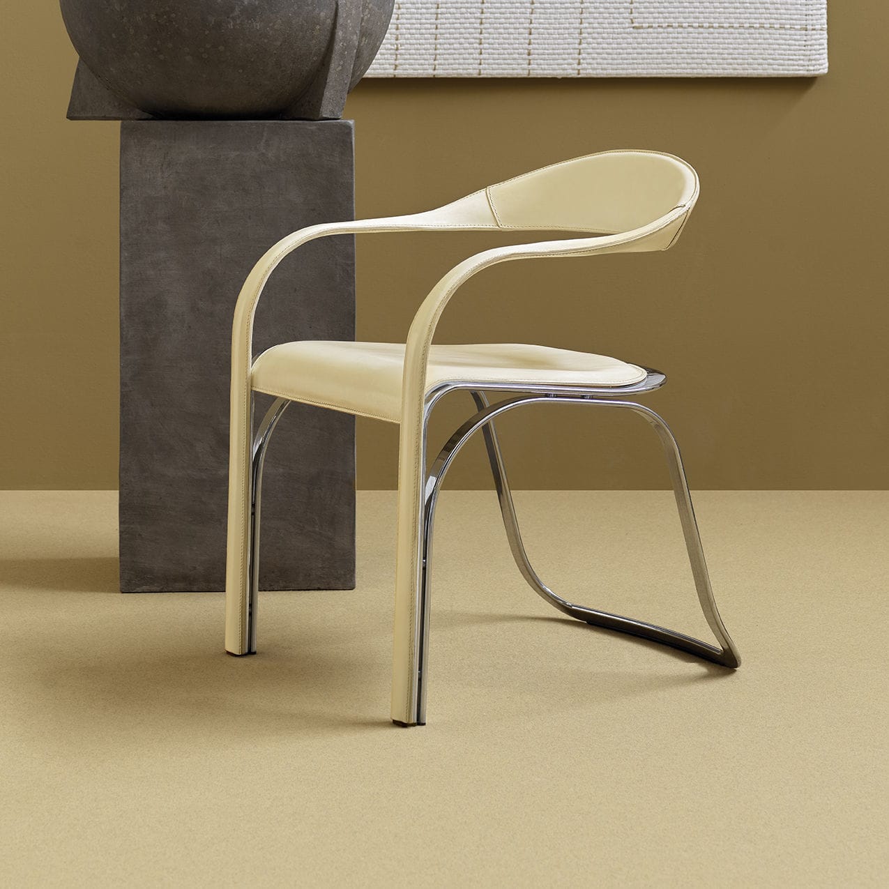 Chaise de salle à manger contemporaine FETTUCCINI P fasem en cuir