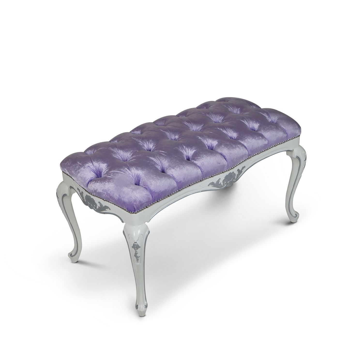 Banquette design nouveau baroque / en tissu / en bois peint / sur ...