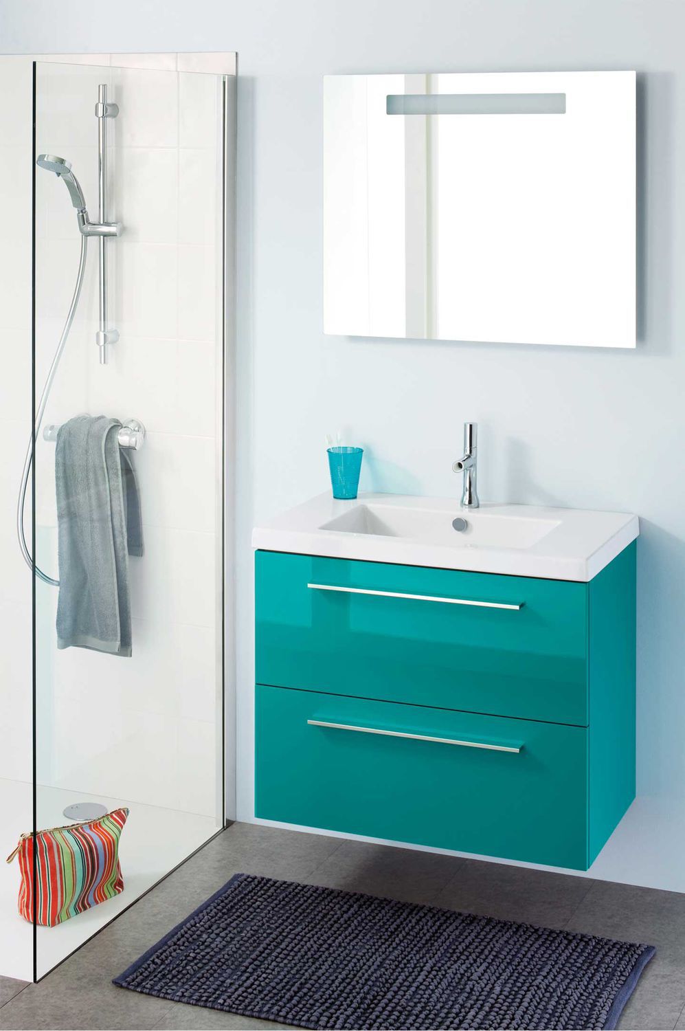 Meuble vasque suspendu / en bois / contemporain / avec miroir ...