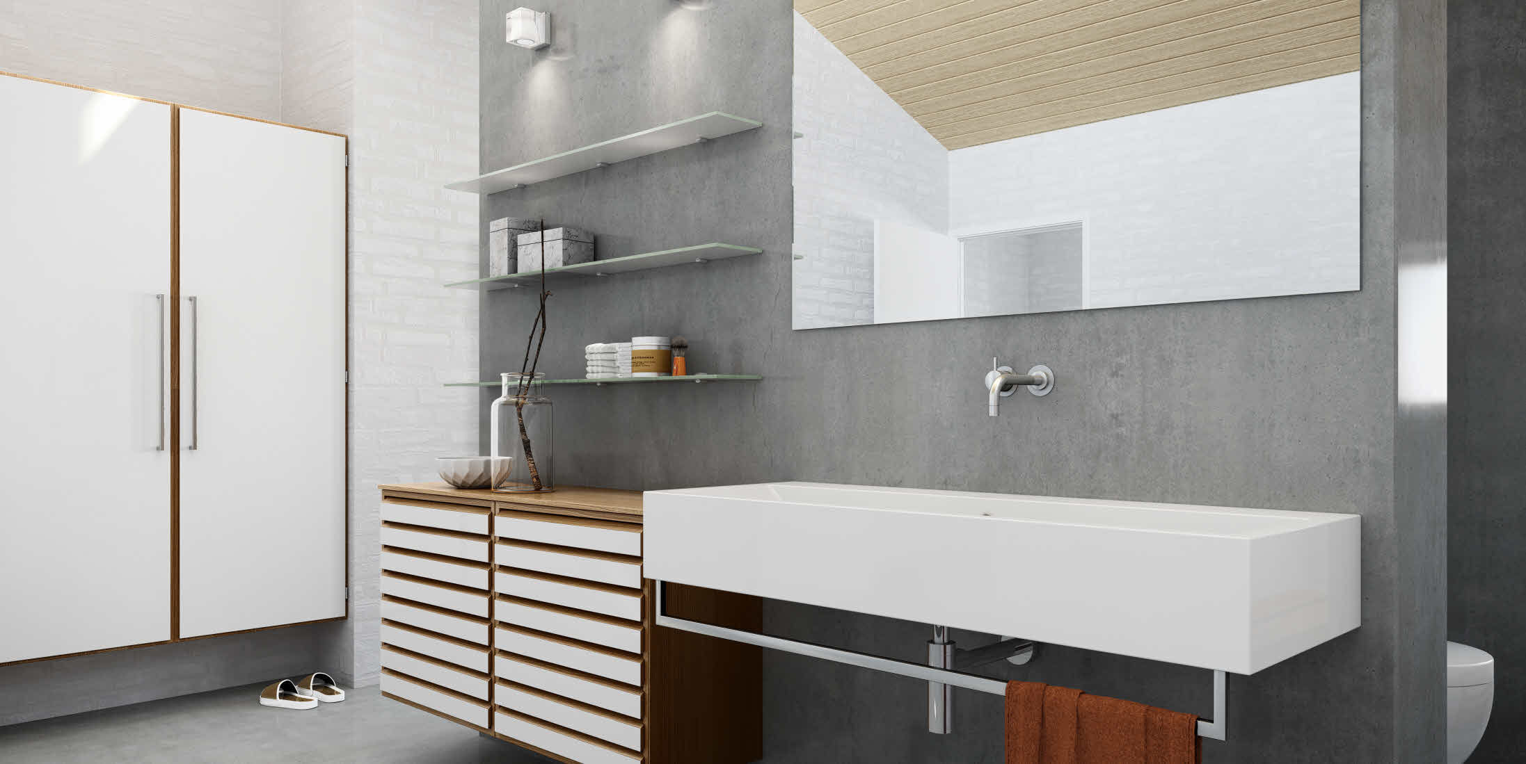 Salle de bain contemporaine / en bois uno form
