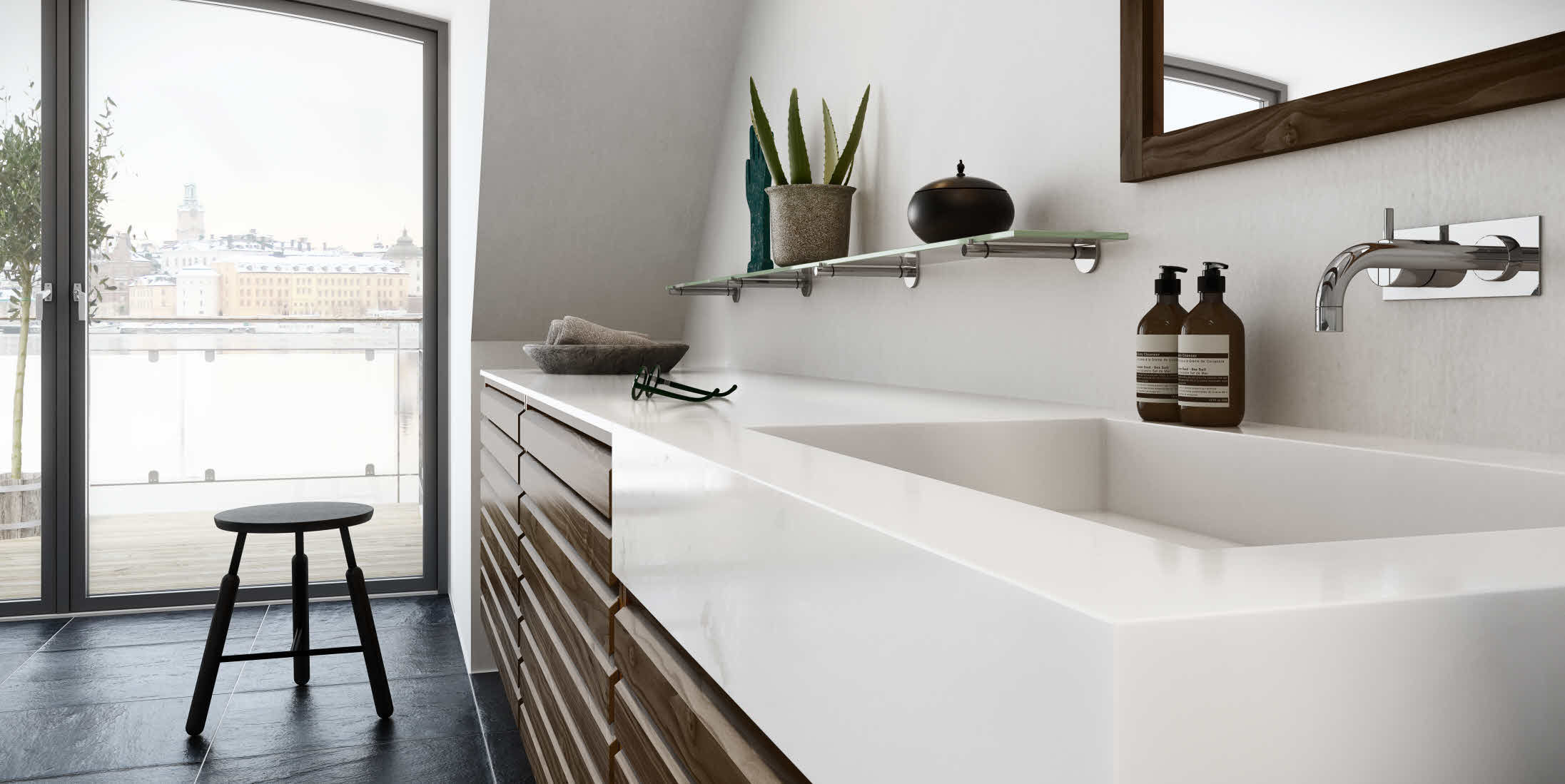 Salle de bain contemporaine / en bois uno form