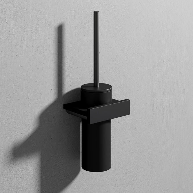 Porte brosse de toilettes en métal STONE Rexa Design mural noir