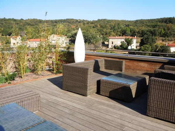 Lames de terrasse en bambou / rainurées / thermo traitées ...