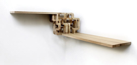 etagere murale bois originale