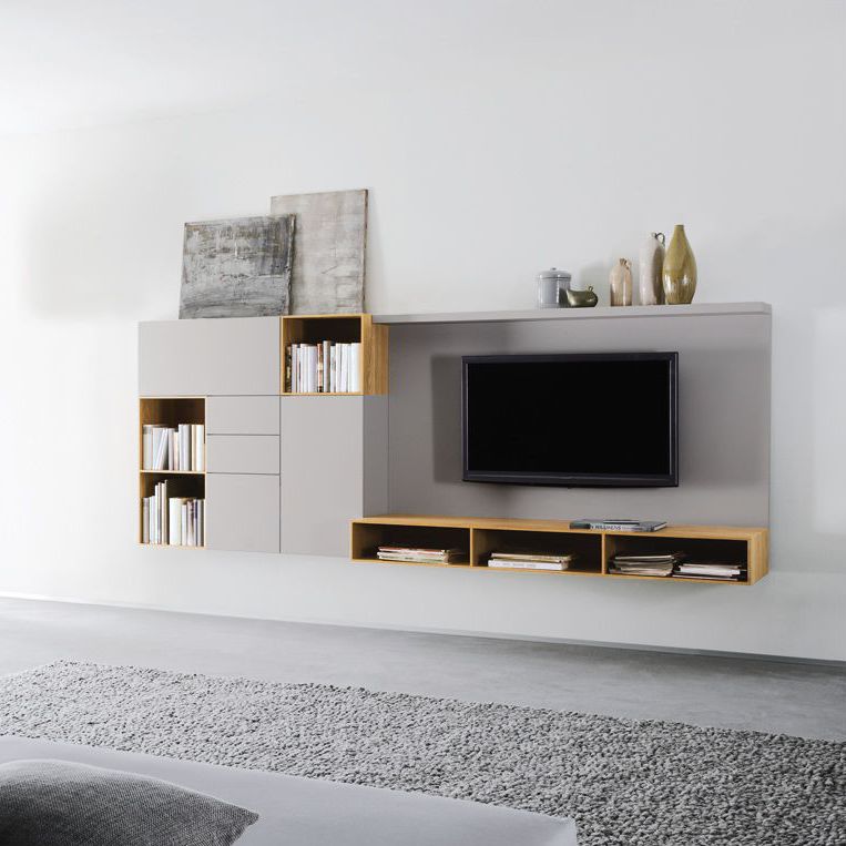 Ensemble TV Mural Contemporain CUBO 687 Sudbrock En Bois En