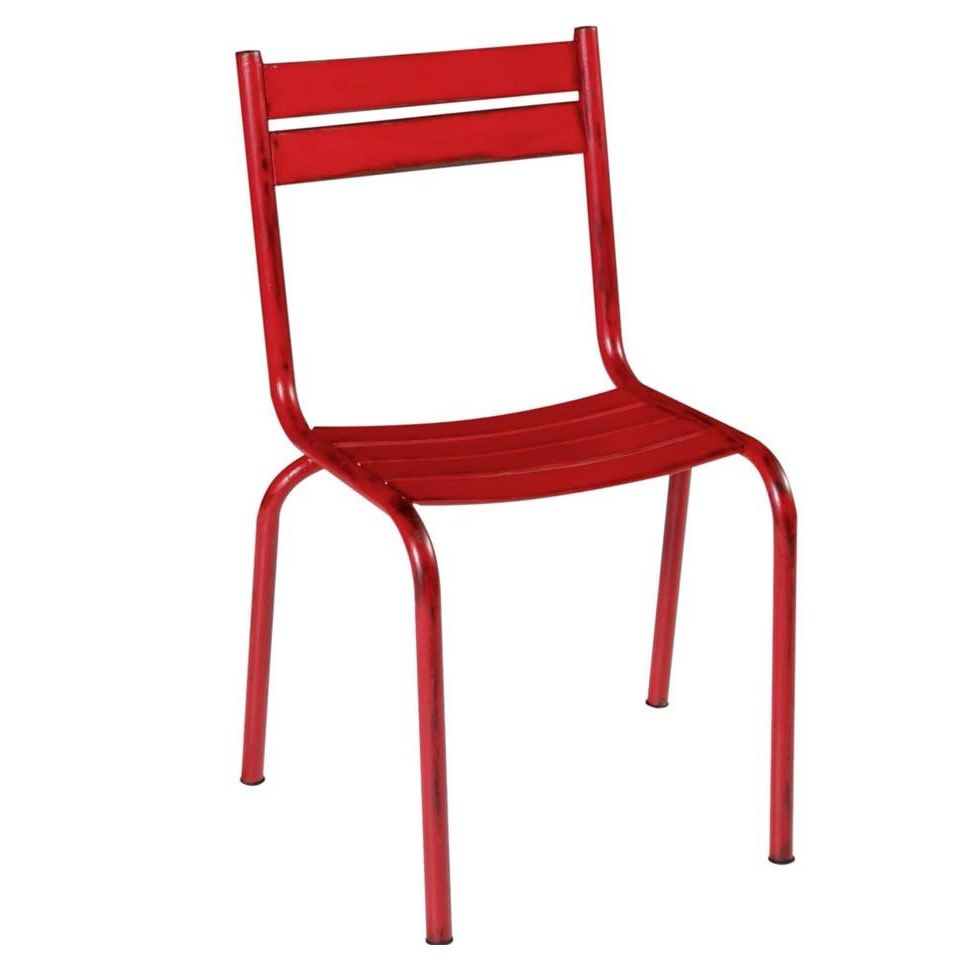 Chaise bistro metal rouge