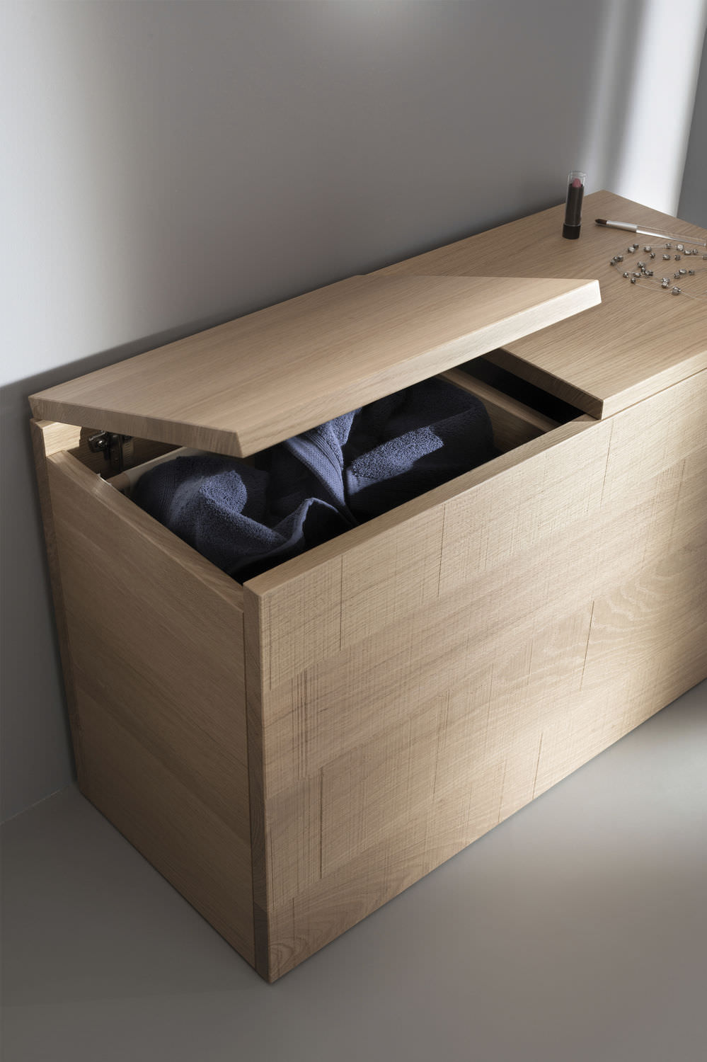Tabouret coffre a linge salle de bain