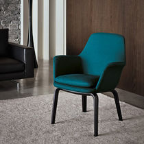 Fauteuil contemporain / en tissu / rouge...