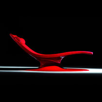 Chaise longue contemporaine / en cuir /...