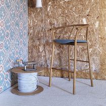 Chaise de bar contemporaine / en bois courbé