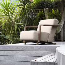 Fauteuil contemporain / en tissu / en chêne...
