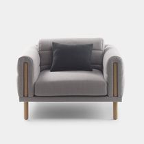 Fauteuil contemporain / en tissu / en chêne...