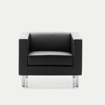Fauteuil visiteur contemporain / en cuir...