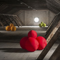 Pouf design original / en tissu / rond /...
