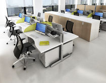 Bureau pour open space / en plaqué bois...