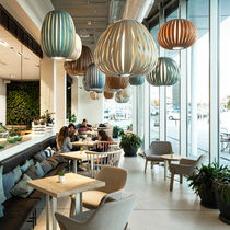 Lampe suspension / contemporaine / en bois...