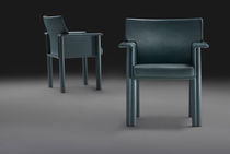 Fauteuil contemporain / en cuir / bridge