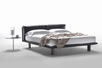 Lit double / contemporain / en cuir