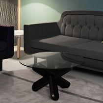 Table basse contemporaine / en verre / ronde