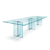 Table de réunion contemporaine / en verre...
